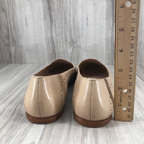 Liz Claiborne Flats Womens 8.5M Cream Leather Slip On Loafer Shoes - Picture 9 of 11